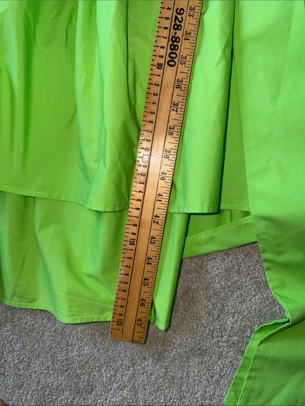 Christopher John Rogers Tie Strap High-Low Babydoll Dress Vibrant Green XXS - Picture 6 of 8